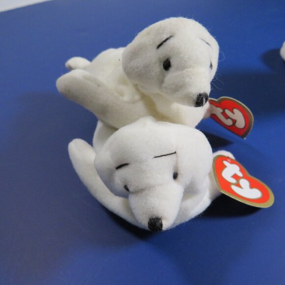 Seymour white seals ty beanie babies (1) large (2) small stuffed Animal plush - Picture 12 of 15